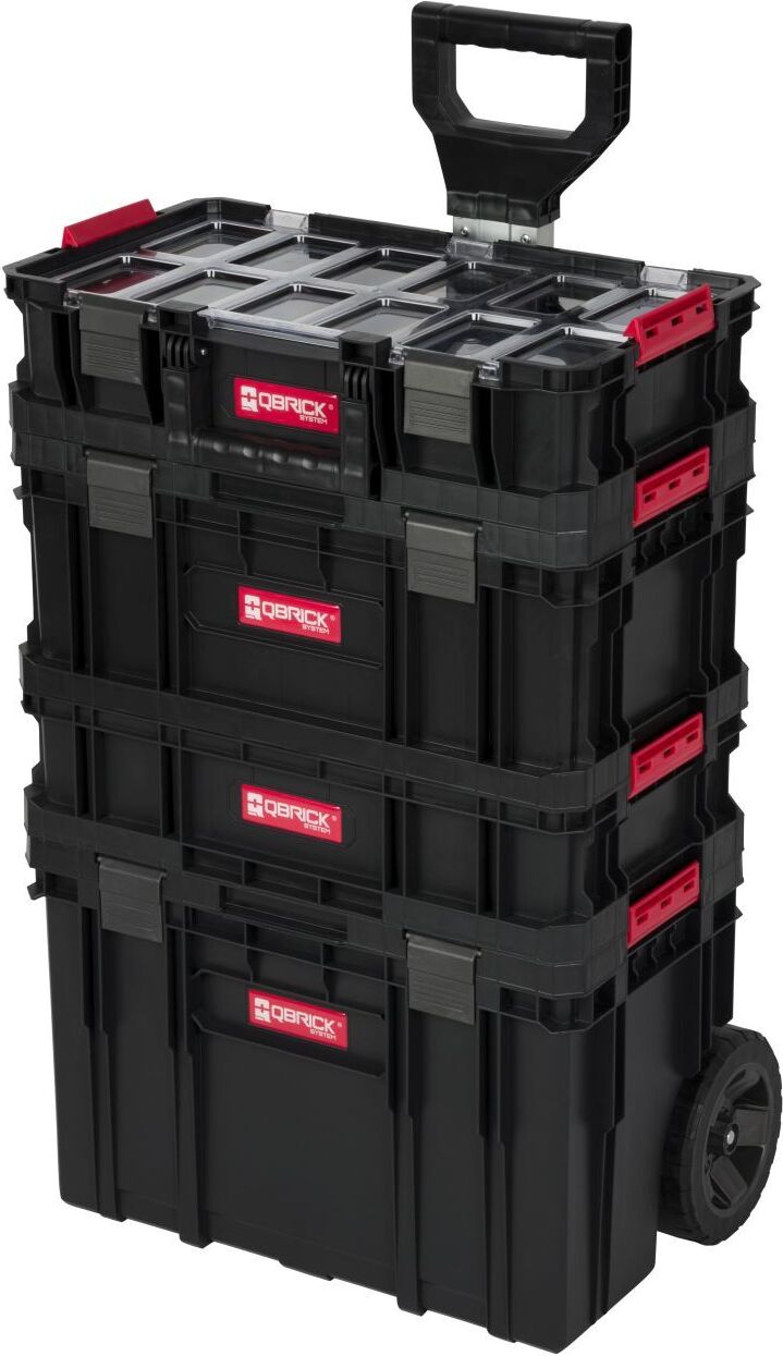 Kreher Technik XL Werkzeugtrolley, Werkstattkoffer Set 1, Werkstattwagen Set 1 aus Q-Brick Serie mit viel Zubehör! B x T x H in cm: 53 x 38 x 98 cm