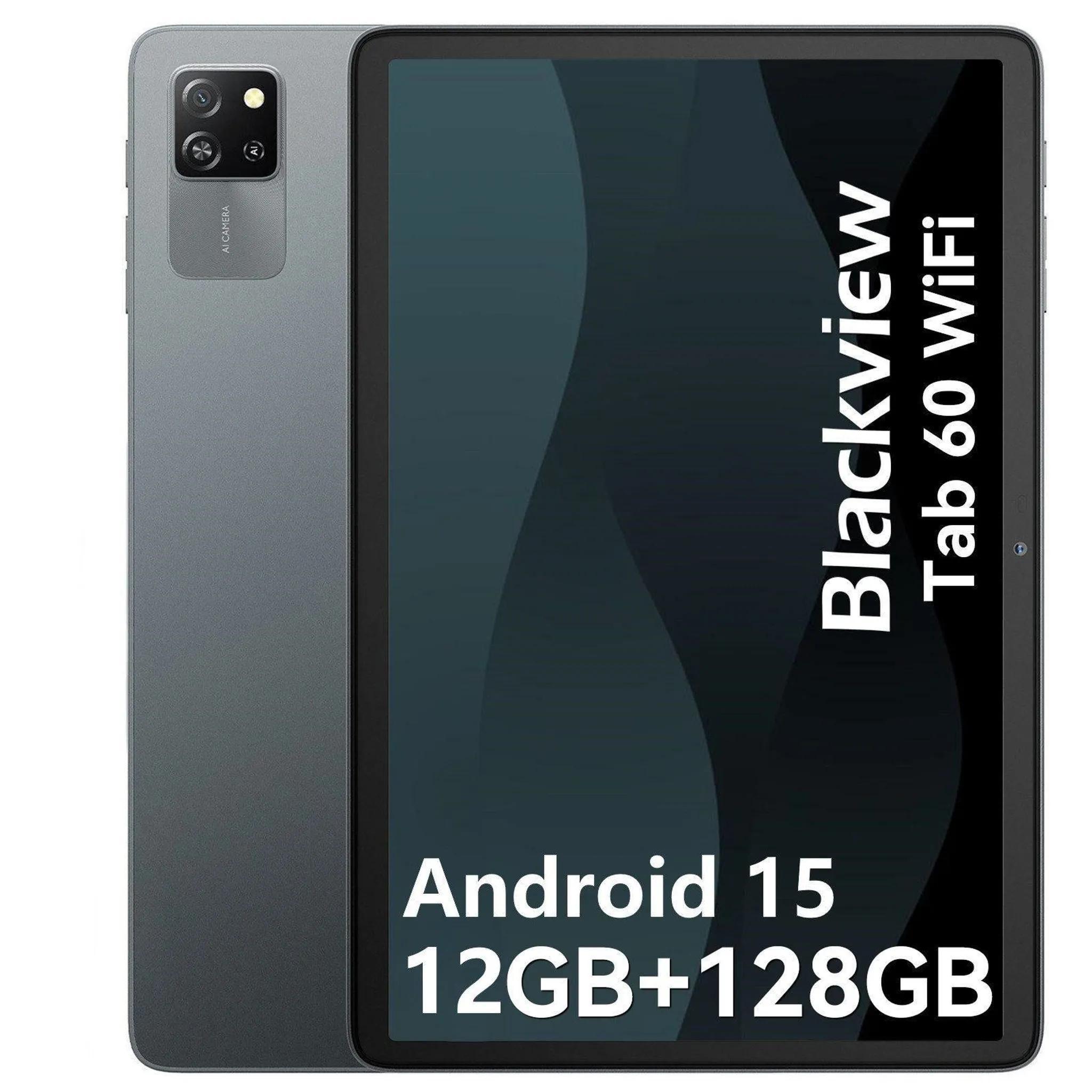 Blackview Tab60 WiFi, Android 15, 10 palcov, PC AI Tablet, 12GB(4+8) RAM + 128GB ROM (2TB TF), Octa Core WiFi 6, 1280 x 800 HD, Widevine L1, 5100mAh