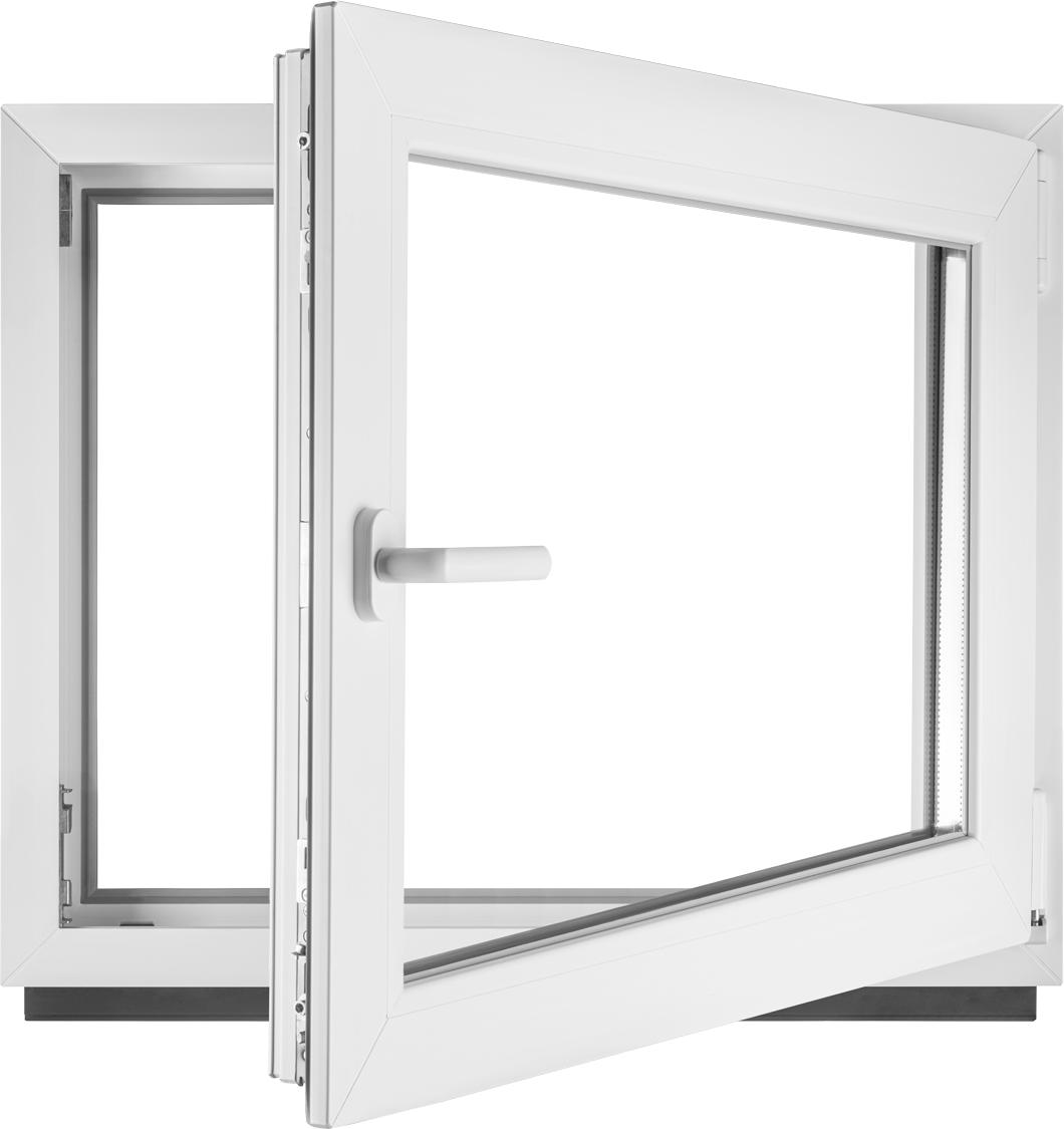 Fenster Kellerfenster Kunststofffenster BxH 85 x 65 cm DIN Rechts - ALLE GRÖßEN - 2 fach Verglasung BxH 850 x 650 mm - Funktion Dreh-Kipp - BauPlaza
