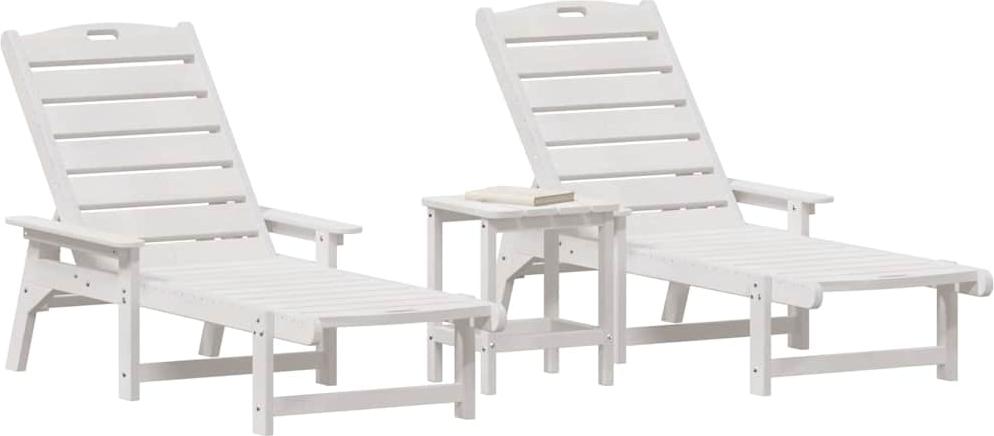 vidaXL Záhradný nábytok na ležanie 3 ks biely 38 x 38 x 46 cm Polyetylén