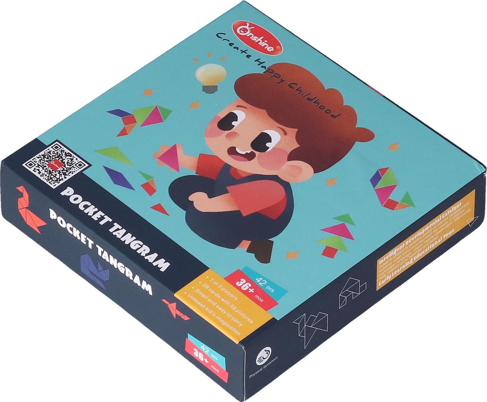 Gistuch 14 Stück Kinder-Tangrams stimulieren potenzielle Übungs-Hands-On-Fähigkeiten. Helle Farben. Kleines, leichtes DIY-Tangram für Studenten