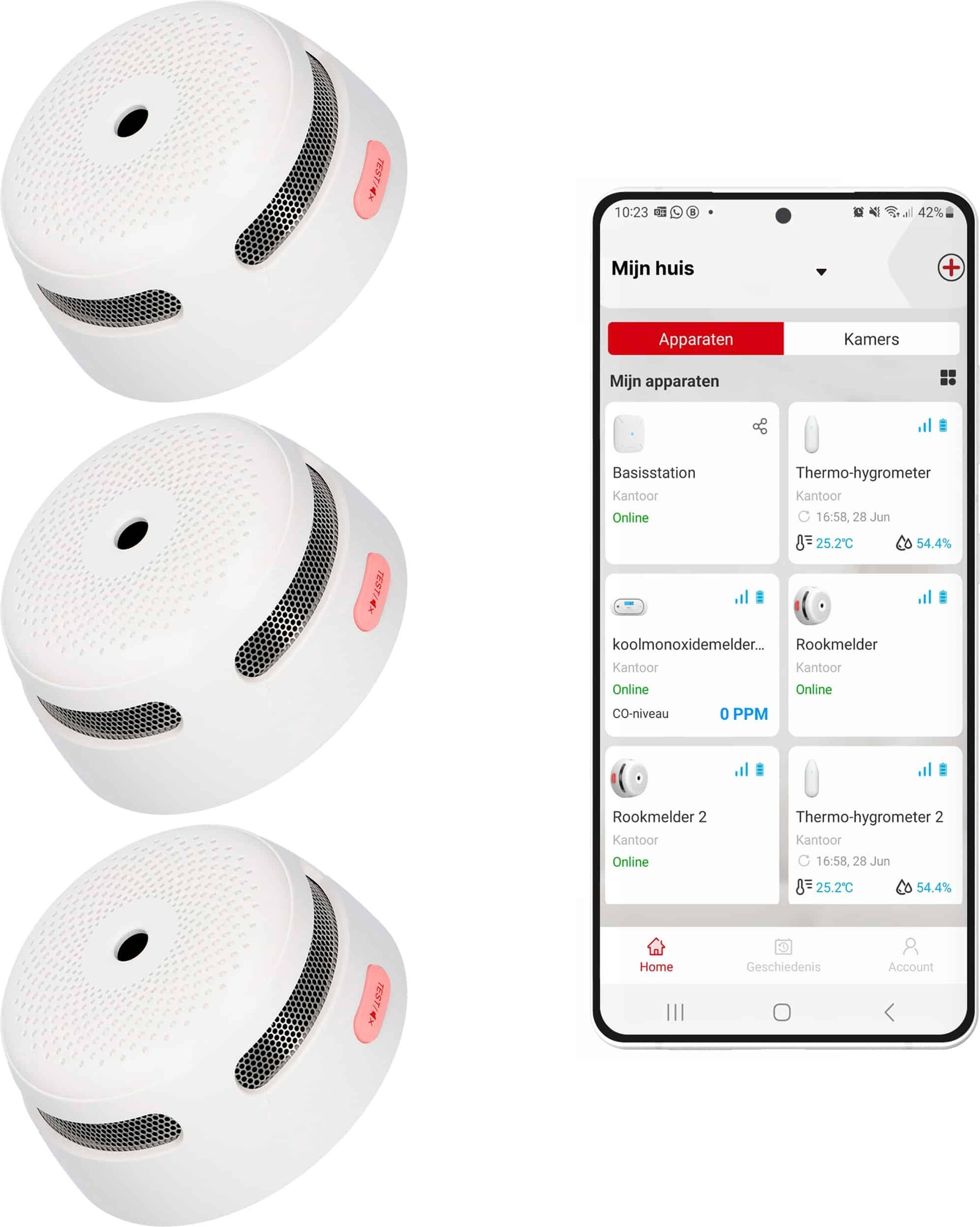 X-Sense XS01-M Intelligenter Rauchmelder mit Wifi - 3 Rauchdetektoren - Link+ Pro - Drahtlos vernetzbarer Rauchwarnmelder - Feueralarm - Rauchdetektor XS01-Mx3