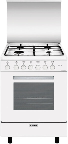 Glem Gas A654MX6 Küchenherd Freistehender Herd Elektro Gaskochfeld Weiß