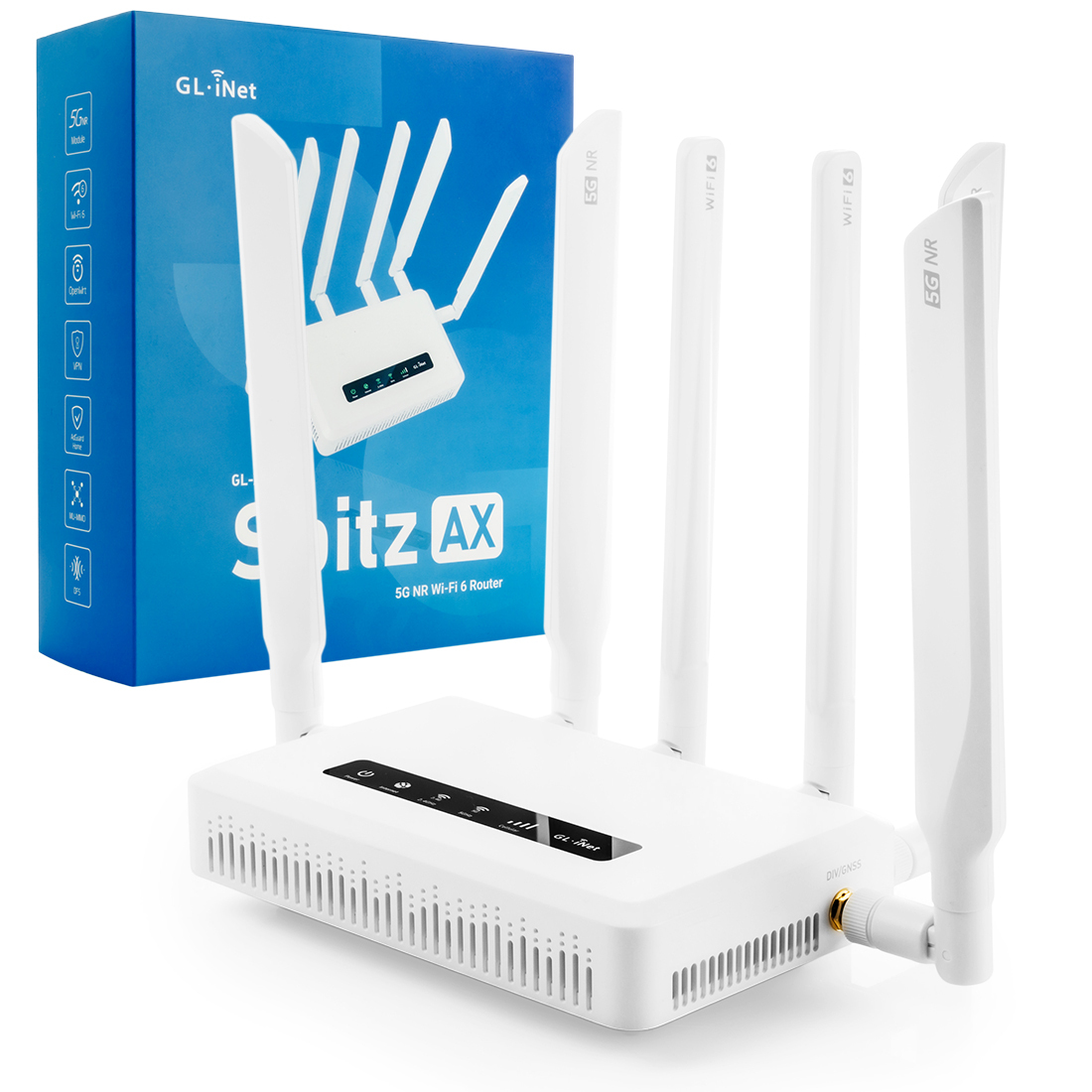 Výkonný router 5G Wi-Fi 6 AX3000 GL-X3000 Spitz WiFi6 Ochrana súkromia VPN Multi WAN a automatické prepínanie