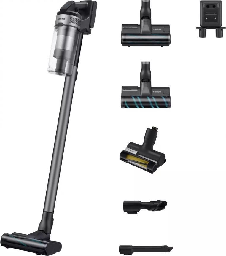 Samsung VS20B75BCR5, Tyčový vysávač 2 v 1, Bezvreckové, Čierna, Chróm, Suchý, Viaccyklónový, Koberec, Tvrdá podlaha, Wooden floor