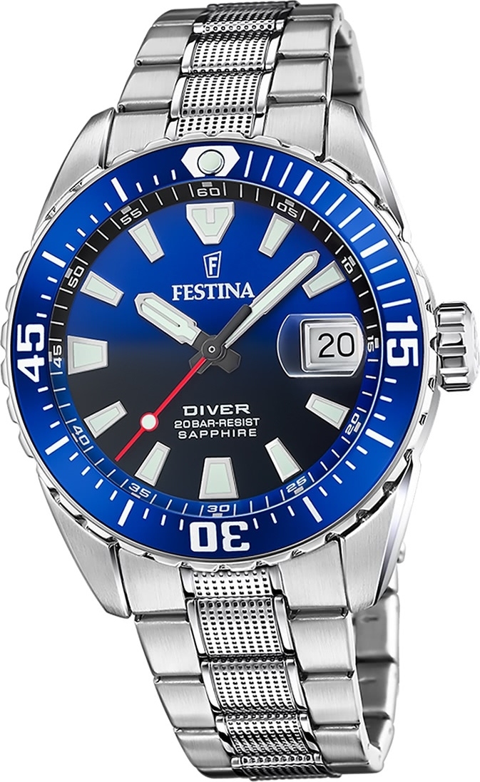 Festina pánske hodinky z ušľachtilej ocele strieborné Festina The Originals náramkové hodinky D2UF20669/1