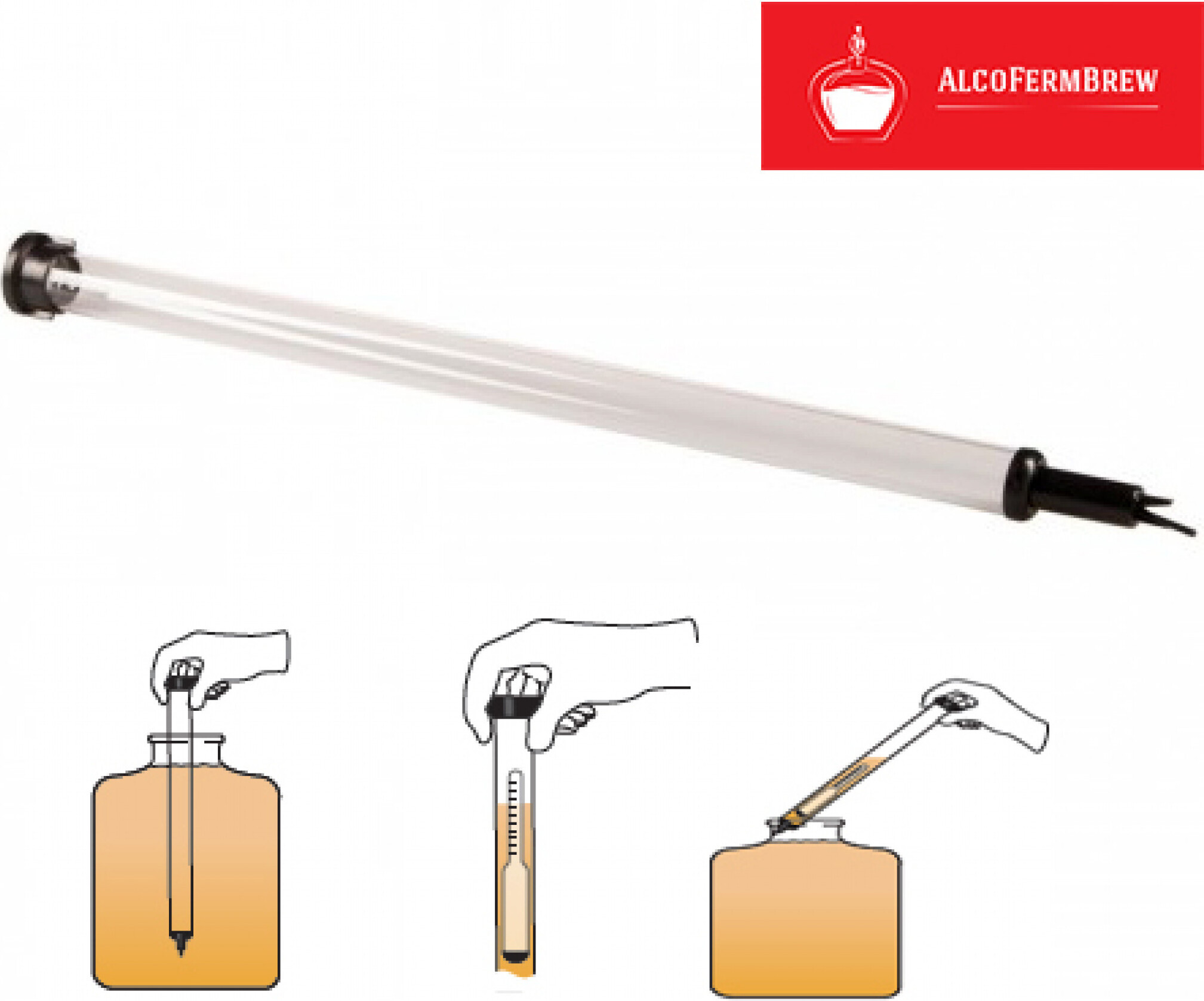 Alcofermbrew Wine Thief - Pipette + Zylinder, Pipette für Wein & Bier,