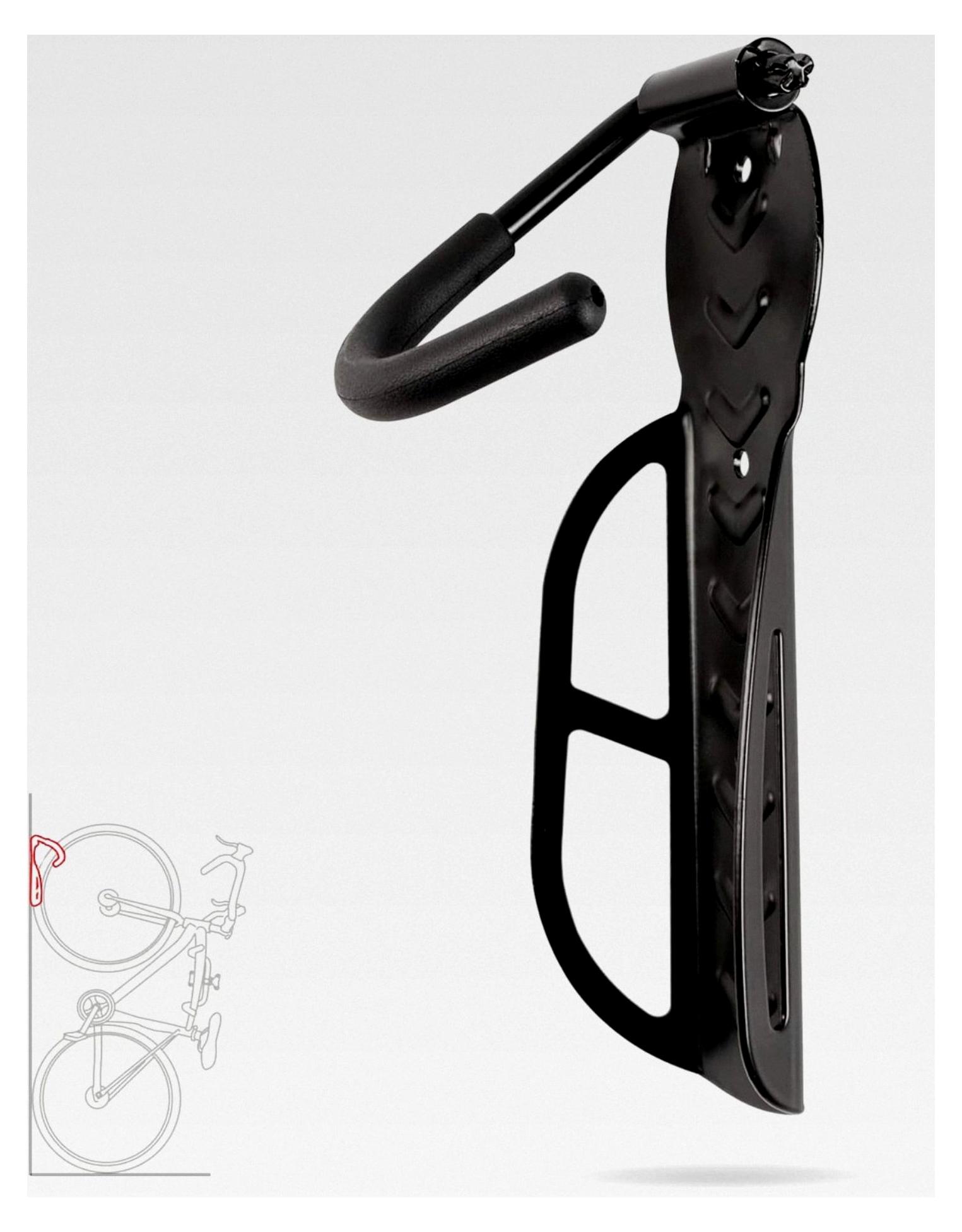 Markenlos Vertikale Fahrrad-Wandhalterung - 7,8 x 26 cm - Platzsparende und klappbare Halterung für alle gängigen Fahrradmodelle