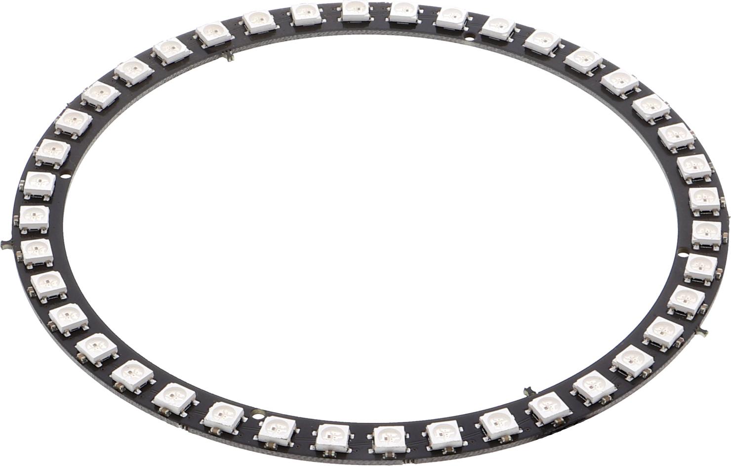 Funduino LED Ring (WS2812, vergleichbar mit Neopixel) Größe: 40 Pixel Angelötete Stiftleiste: Nein LED Ring (WS2812, vergleichbar mit Neopixel) : 40 Pixel Nein