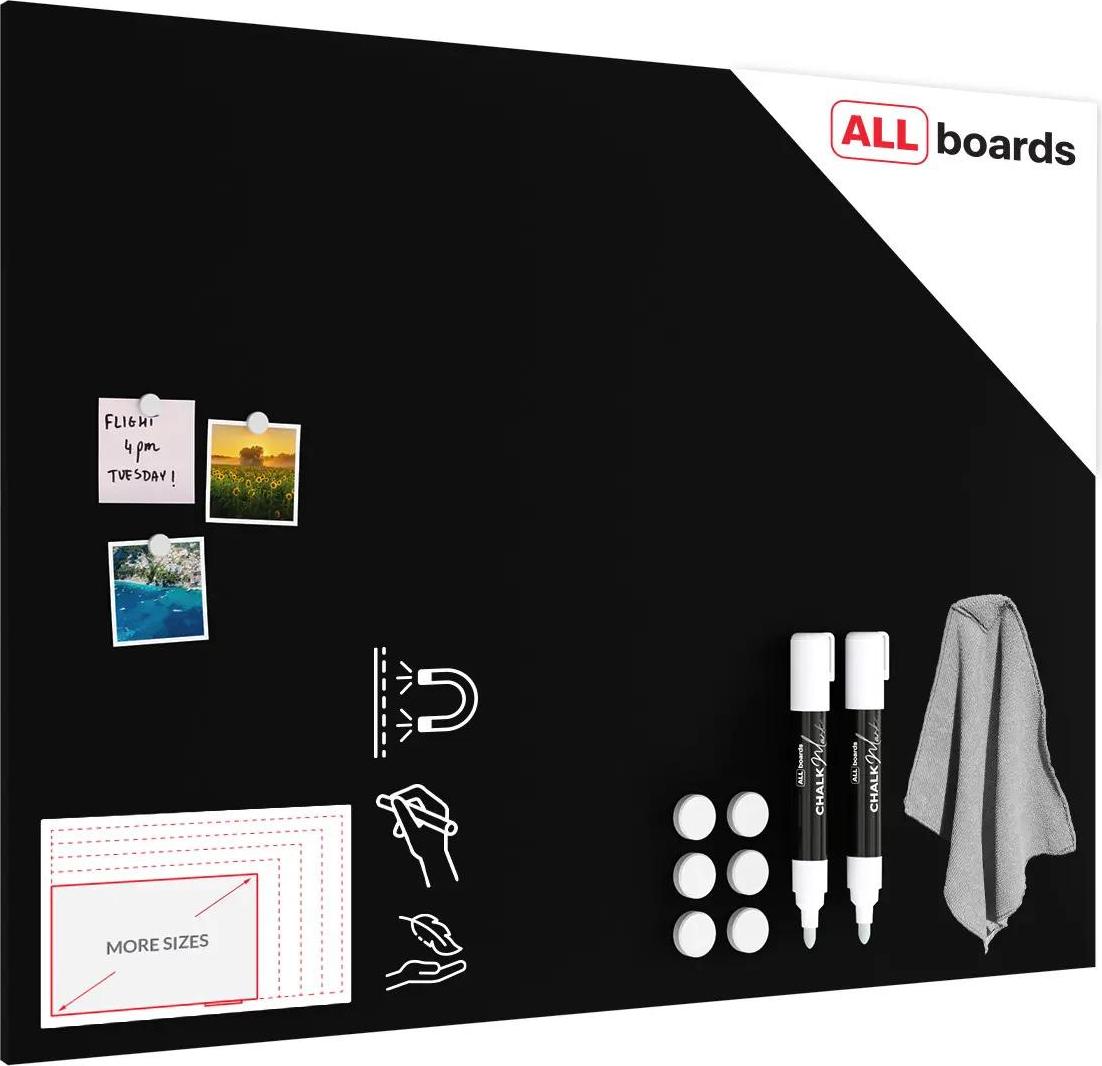 Lavagna Magnetica Autoadesiva Per Bambini 120x60 Cm - Con Gessetti, Portaoggetti E Panno, Senza Fori
