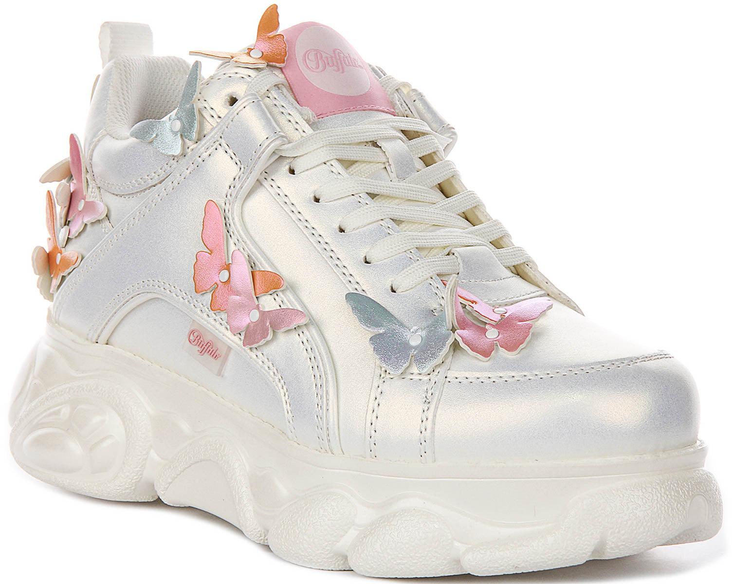 Buffalo Cld Corin Butterfly In White Multi For Women – 5 UK - 38 EU - 7.5 US / White Butterfly