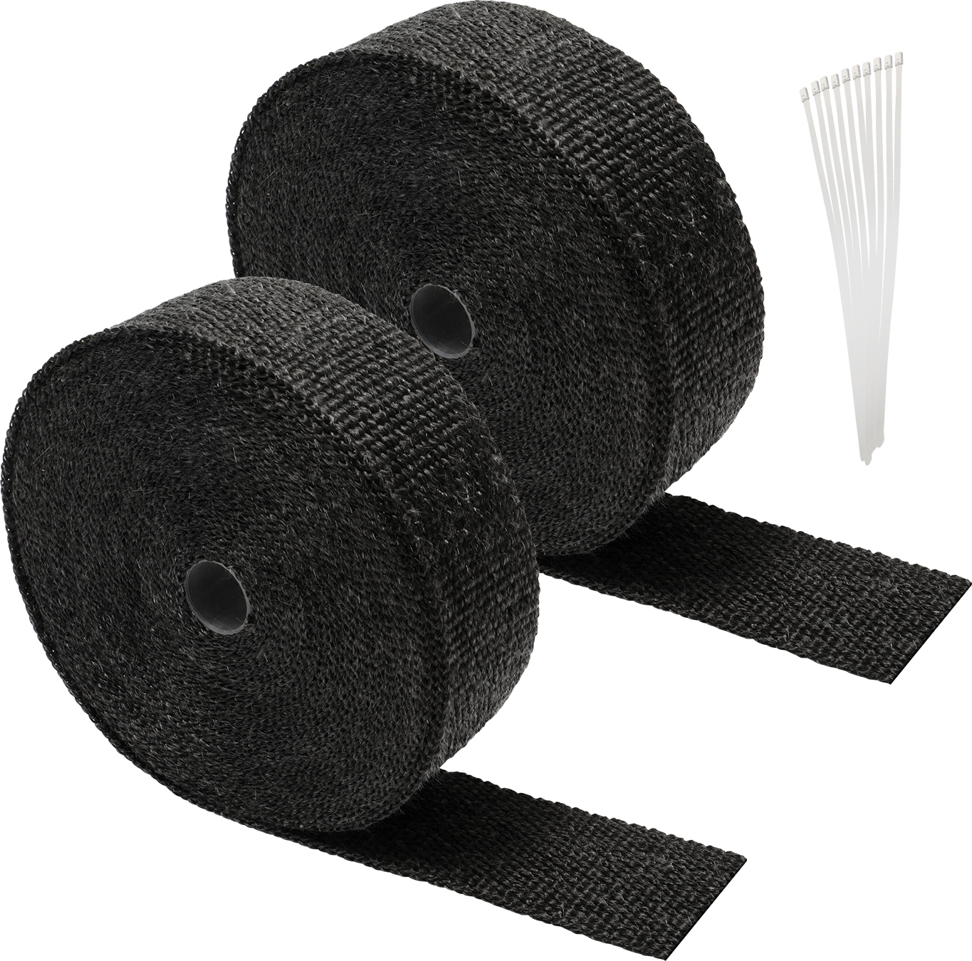 TolleTour 2x 10M Titan Hitzeschutzband Auspuffband Auspuff Band Krümmer Band mit 20 Metallkabelbinder für Auspuffanlagen, Isolierband Hitzeschutz RL-MR10351-2-HES
