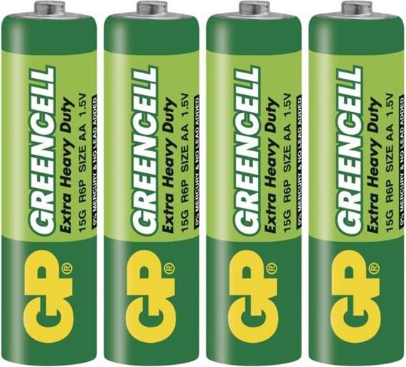GP Batteries Zink-Kohlenstoff-GP-Batterie (AA) GREENCELL R6/AA 15G-S4 (4 Batterien) 1,5 V GP-BM-15G-S4