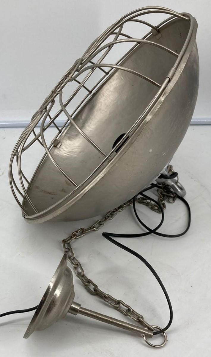 Casa Padrino Industrial Design Hängeleuchte Silber Ø 40 x H. 30 cm - Industrie Stil Metall Hängelampe - Industrie Stil Leuchten