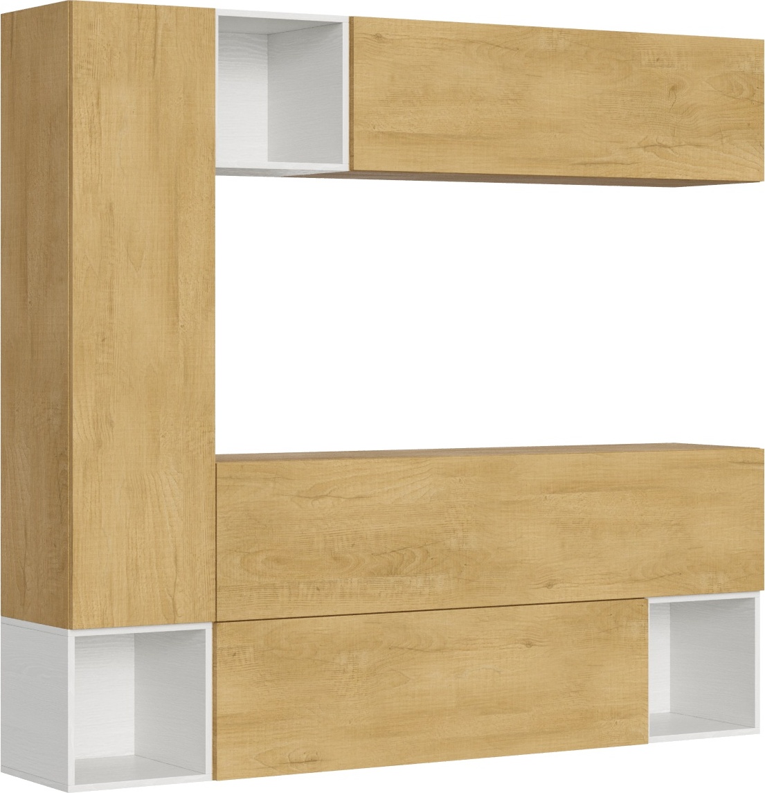 Itamoby Zusammensetzung der Wohnzimmerwand H26 L.214 T.39,2