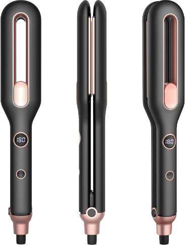 MODFU Glätteisen 2 in 1 Ionen Haarglätter und Lockenwickler, Turmalin-Keramik-Beschichtung, LCD-Display, 3D-Schwebepanel, 10S Schnellaufheizung, 11 Temperatur-Einstellungen (100℃-220), Automatische Abschaltung