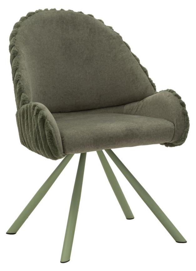 MAURO FERRETTI Stockholm Chair -A- Grün, 2er-Set aus Eisen und Polyester, modernes und einladendes Design – Moderne Kollektion