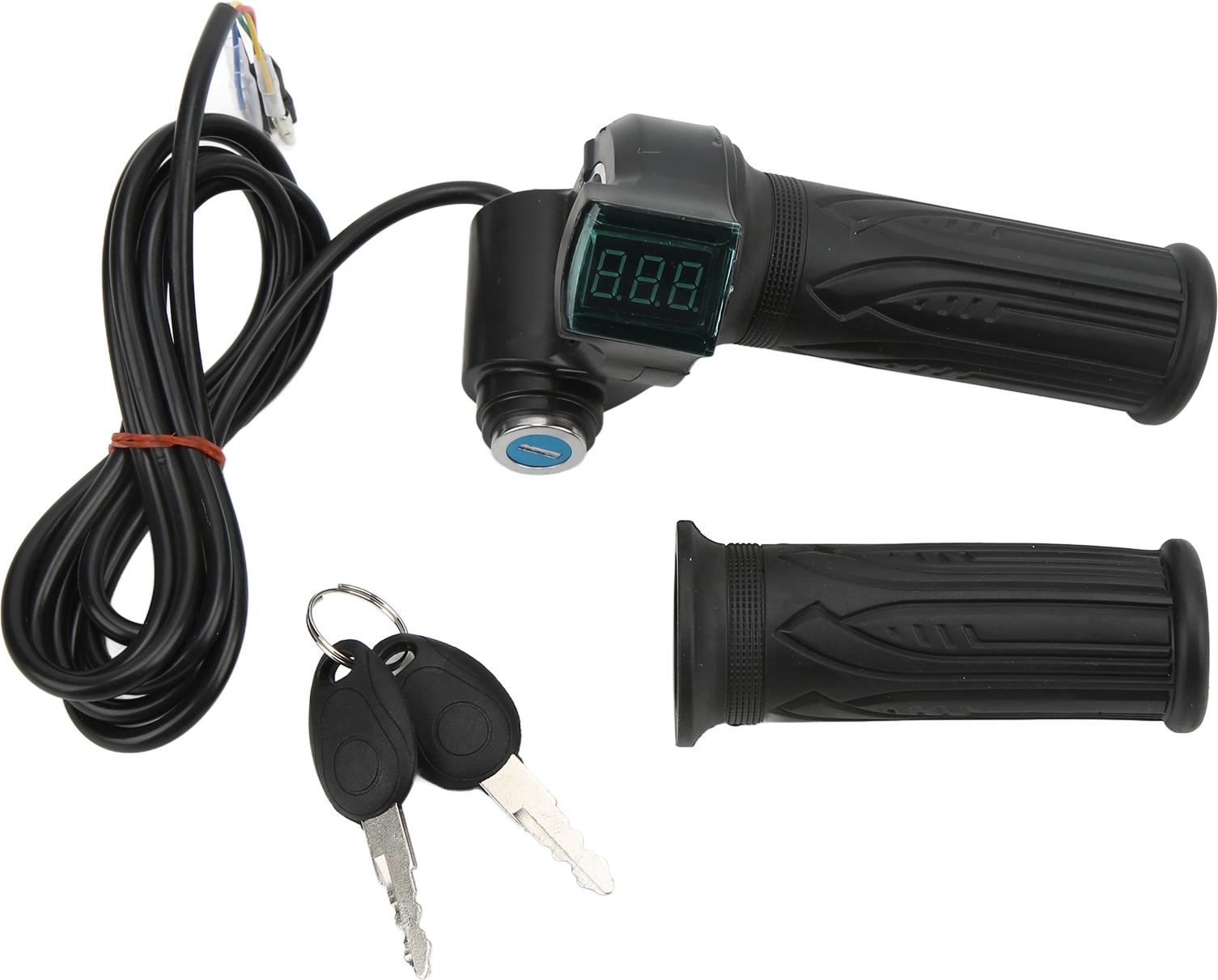 Gistuch 2PCS Elektrofahrrad-Gasgriff-Geschwindigkeitskontrollgriff mit grüner Digitalanzeige