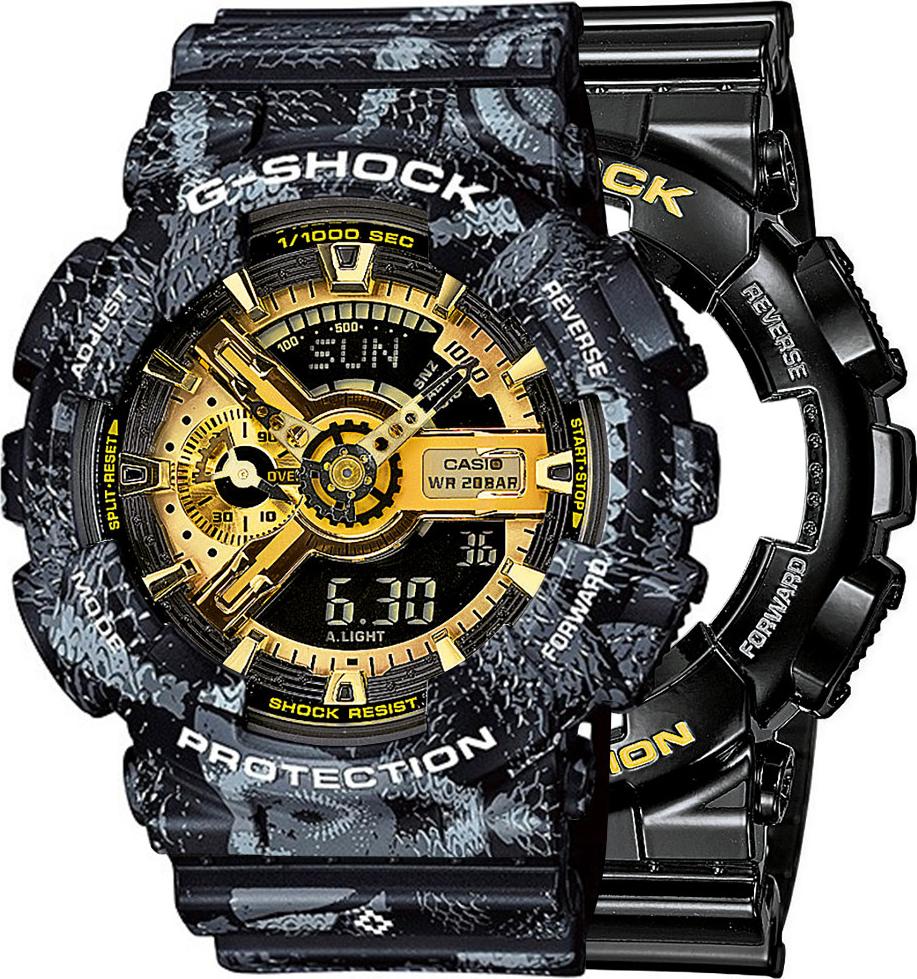 Zegarek Casio G-Shock SET GA-110GB-1AER + BEZEL 10520052 + PASEK 10520049 20BAR