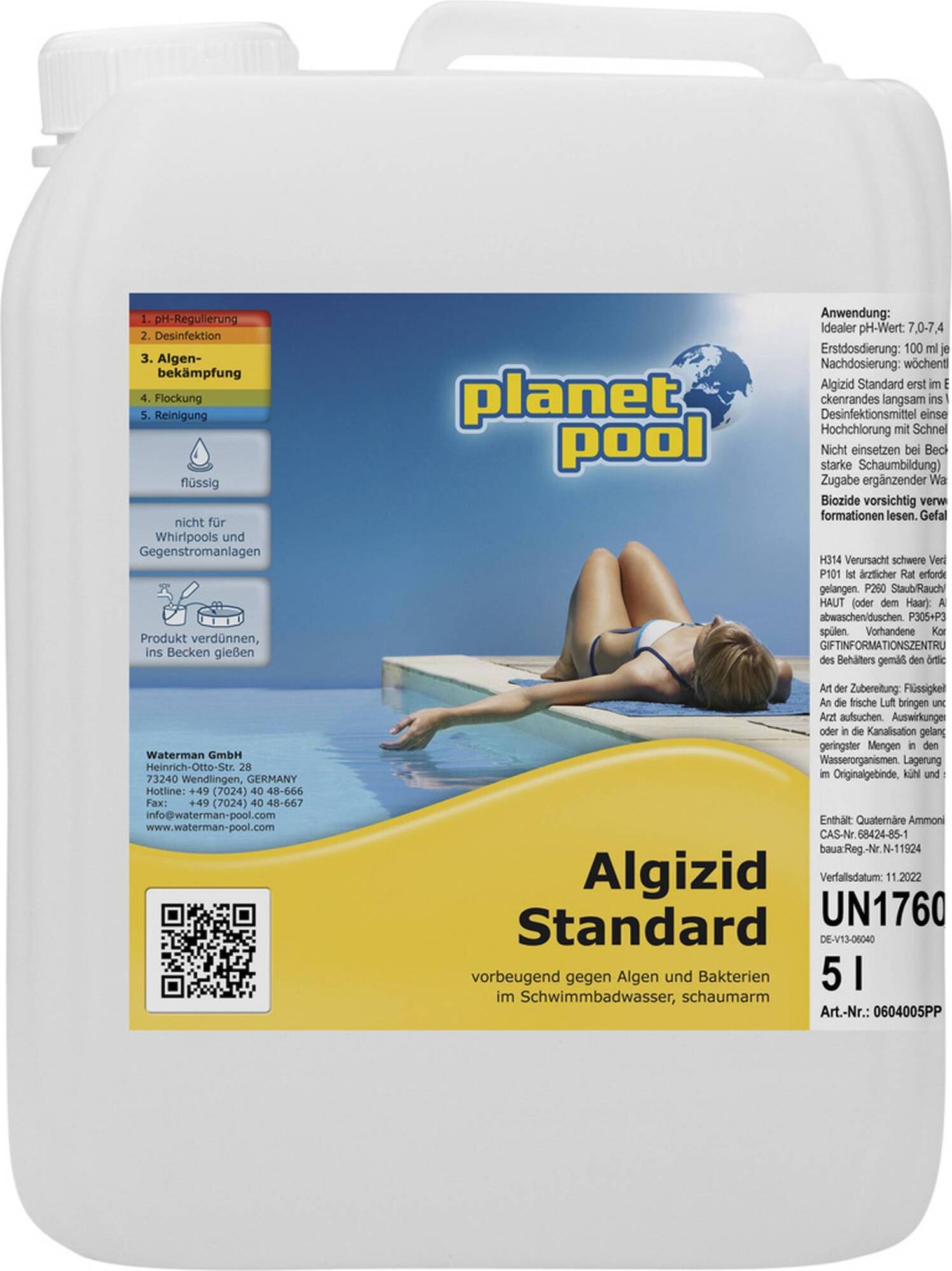 Planet Pool - Algizid Standard - 1-10 Liter wählbar Planet Pool - Algizid Standard, 5 Ltr. 604005PP