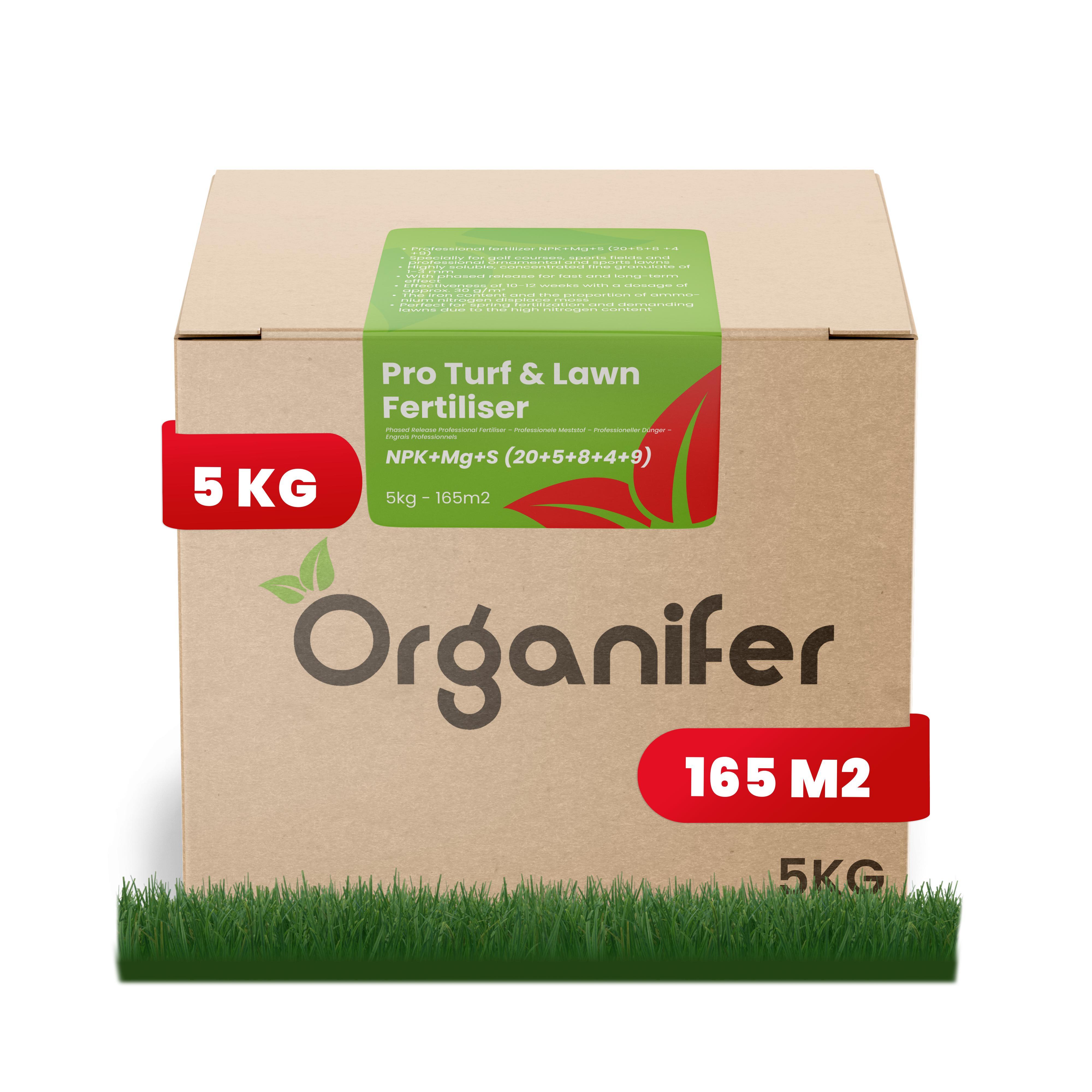 Pro Turf & Rasen Dünger – Phasenweise Freisetzung (5 kg – für 165 m2) - Organifer 204289