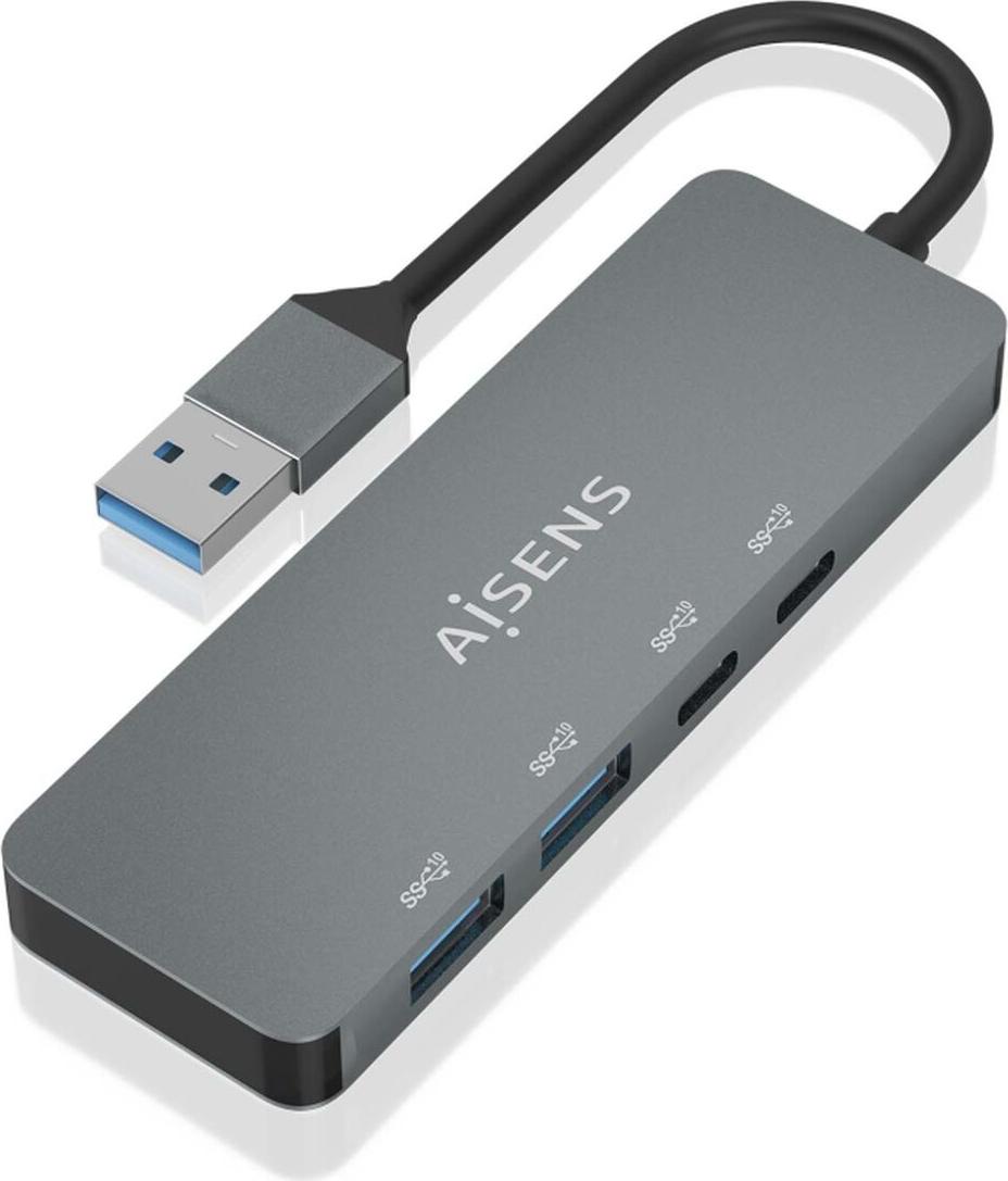 Rozbočovač USB Aisens A106-0696 sivý (1 jednotka)