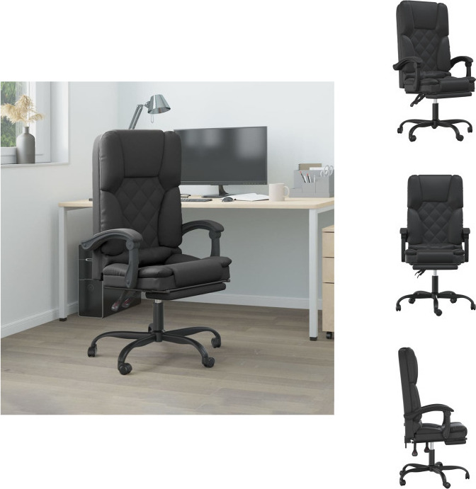 vidaXL Kancelárske kreslo s masážnou funkciou čierna Imitácia kože - Kancelárske kreslá