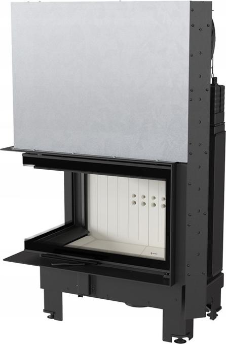 Oceľový krb KRATKI MBM ľavý 10 kW Ø 200 Zdvíhacie samozatváracie dvierka