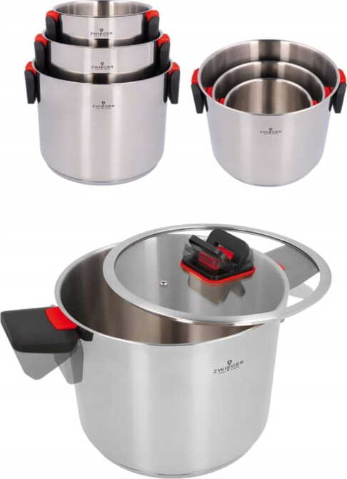LOVEA Zwieger 3-Topf-Set Zwieger 6 Stück Edelstahl Induktion