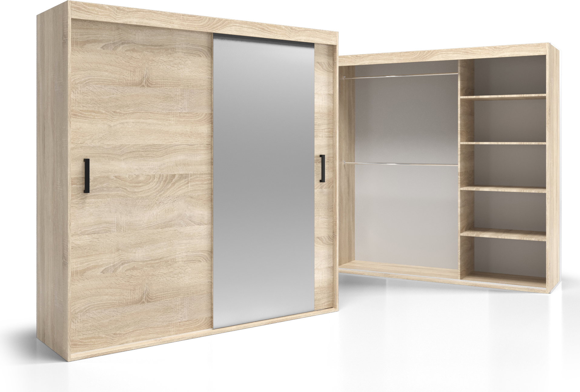 o-sofa Spiegel Garderobe 150 cm Einlegeböden Stangen Denver VSZ35