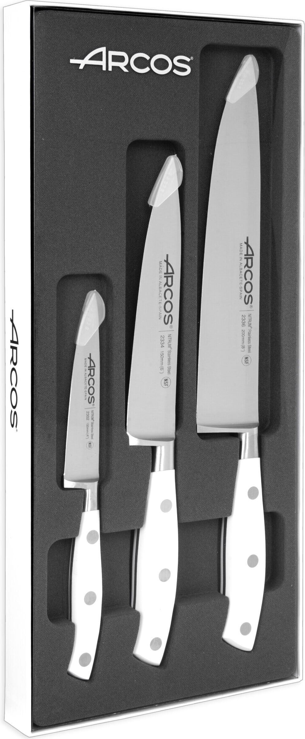 Arcos Set mit 3 Messern aus der Serie RIVIERA BLANC