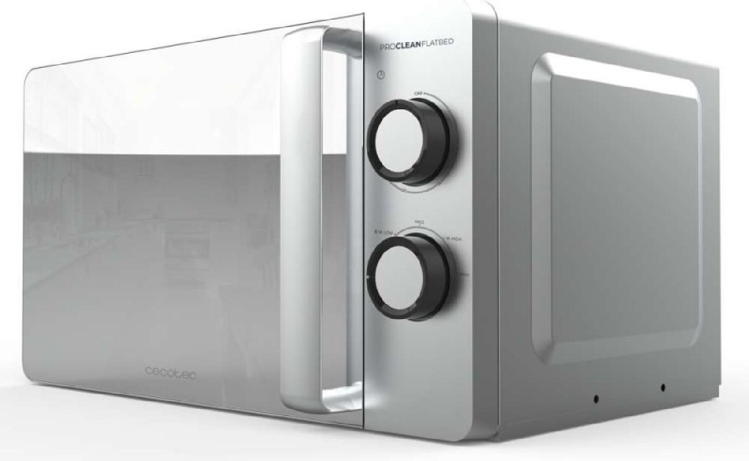 Cecotec ProcleanFlatbed 3060 Mikrowelle ohne Drehteller, 20 l, 700 W, Silber Proclean 3060