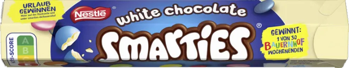 Nestlé Smarties Schokoladenlinsen weiße Schokolade Riesenrolle 120g 856342