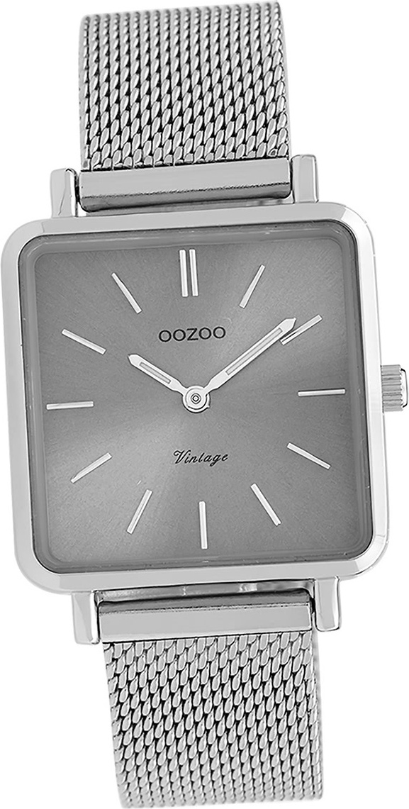 Oozoo Dámske náramkové hodinky Vintage Series analógové kovové strieborné D2UOC9842A