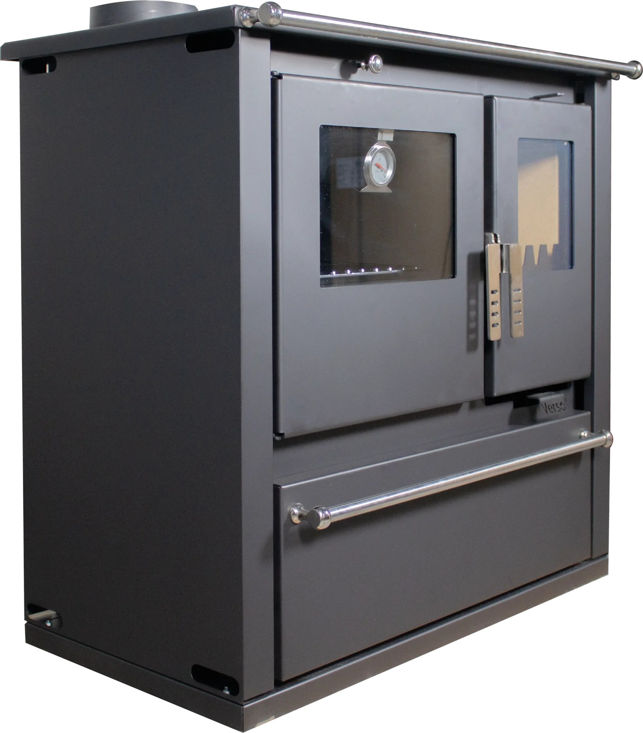 Holzofen CS Plus Black ľavá poloha rúry, Energieeffizienz A+, 7,7 kW, 830 x 500 x 860 mm