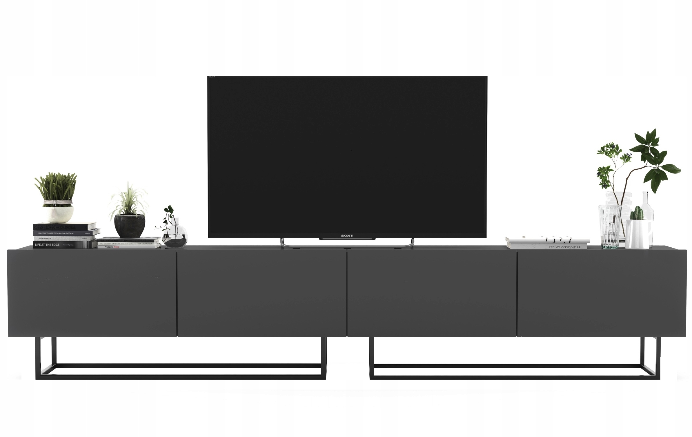 Szafka RTV Komoda Loft Industrialna Grafit Mat zestaw 240