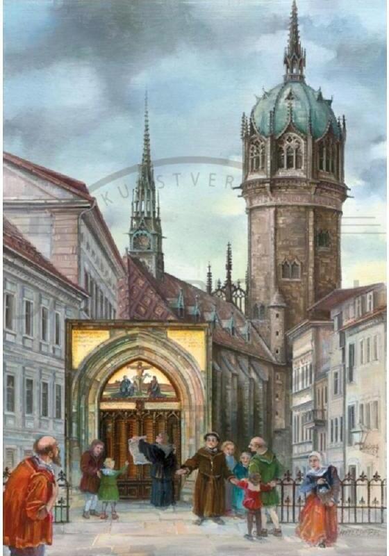 Olewinski & Tochter Adventskalender Lutherstadt Wittenberg mit Schlosskirchenmotiv