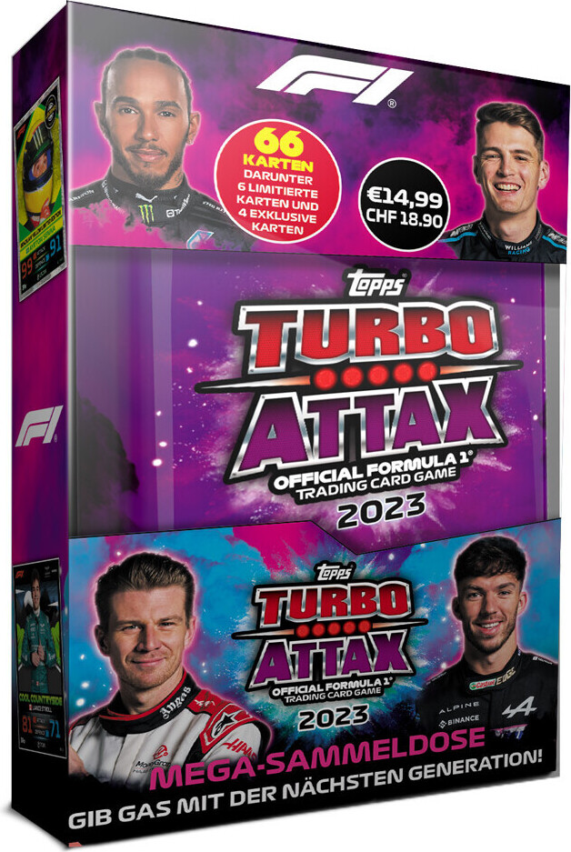 Topps - Turbo Attax Formel 1 2023 - Tin Box Lila