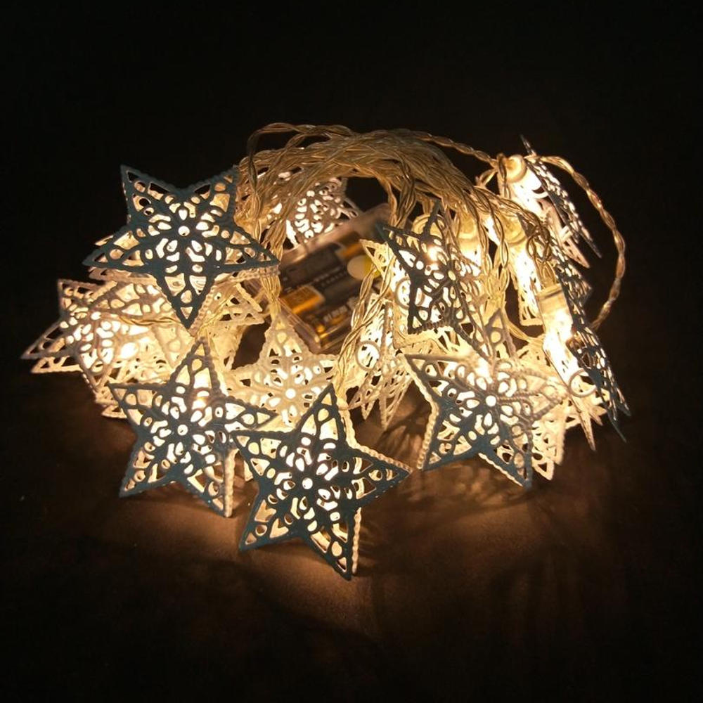 LP LED Weihnachten Sterne Lichterkette Licht Gadine Anhäner Deko Nacht Lampe 