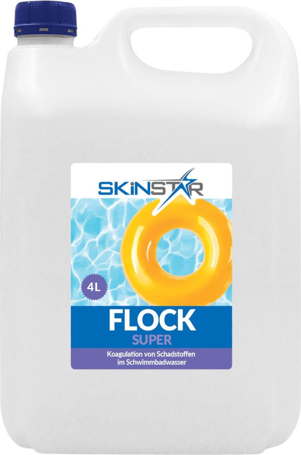 SkinStar Superflock flüssiges Pool Flockungsmittel Flockmittel Wasserpflege Koagulation - Menge: 4 L (EUR 5,00/L) SR-FLOCK