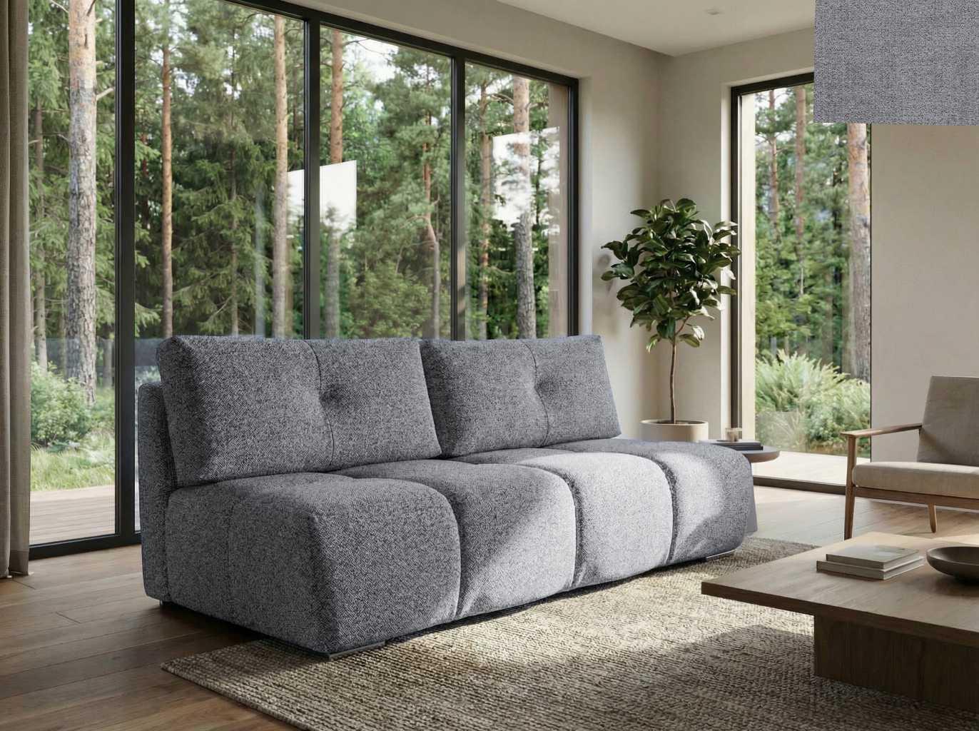 Nordelo Sofas - Nuvolletta elegantes Sofa aus BORG-Stoff 08 Schlaffuktion 150x200 Bettkasten, stabile Metallfüße COUCH-NUVL-BORG- 08