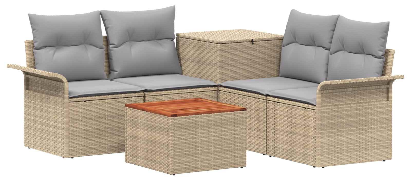 vidaXL Sofa Set 6 pcs 4-Sitzanzahl Beige und Hellgrau