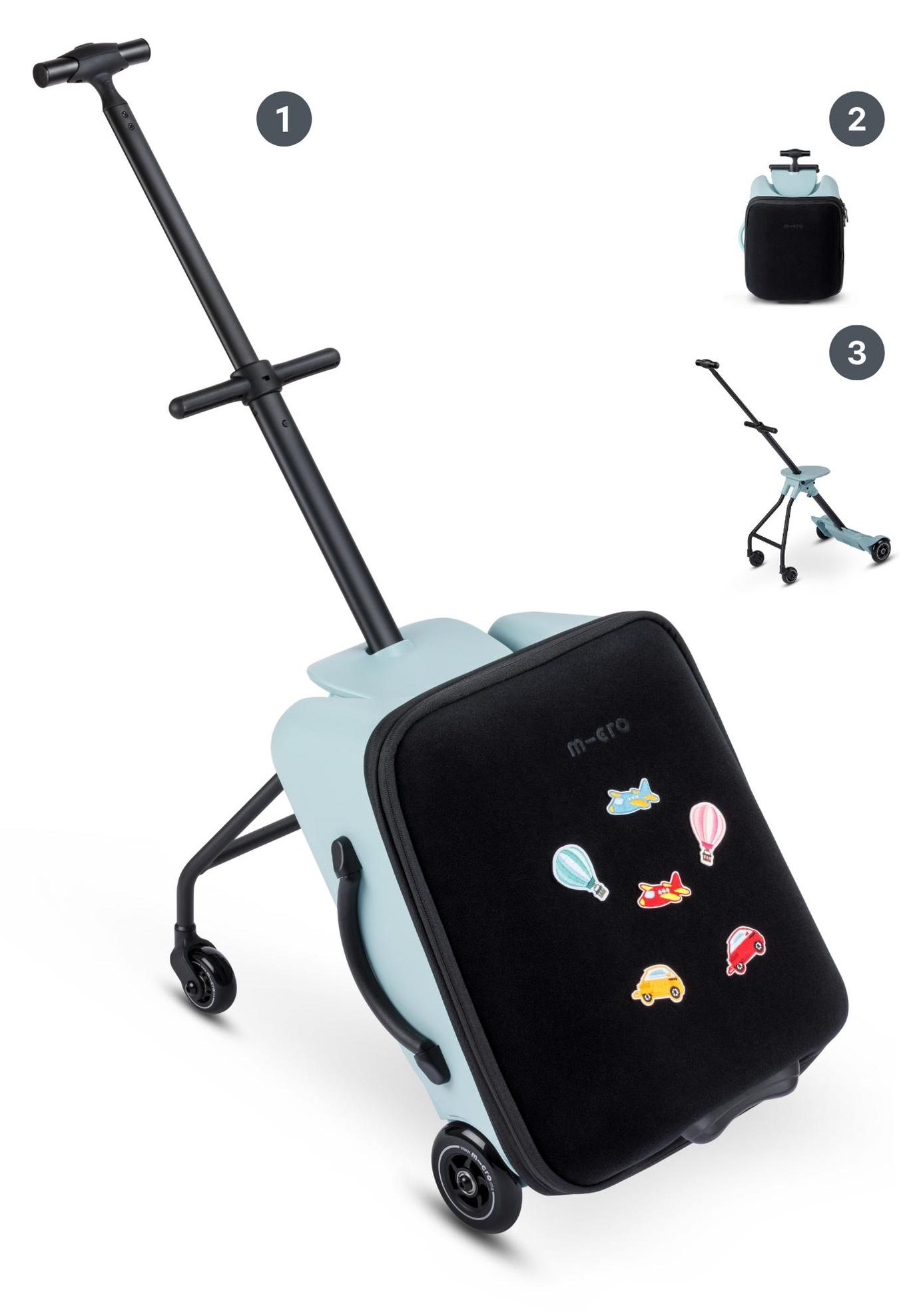 Micro Kinder Ride-On Koffer Eazy Frosty Blue leichter Buggy