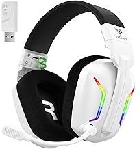 Akhan WESEARY WG1 Bluetooth Headset, 2,4G Gaming Headset Wireless mit Mikrofon für PS5, PS4, PC, Mac, Faltbarer Surround Sound Noise Cancelling Kopfhörer mit LED Licht, Über 50 Stunden Akkulaufzeit 174869233