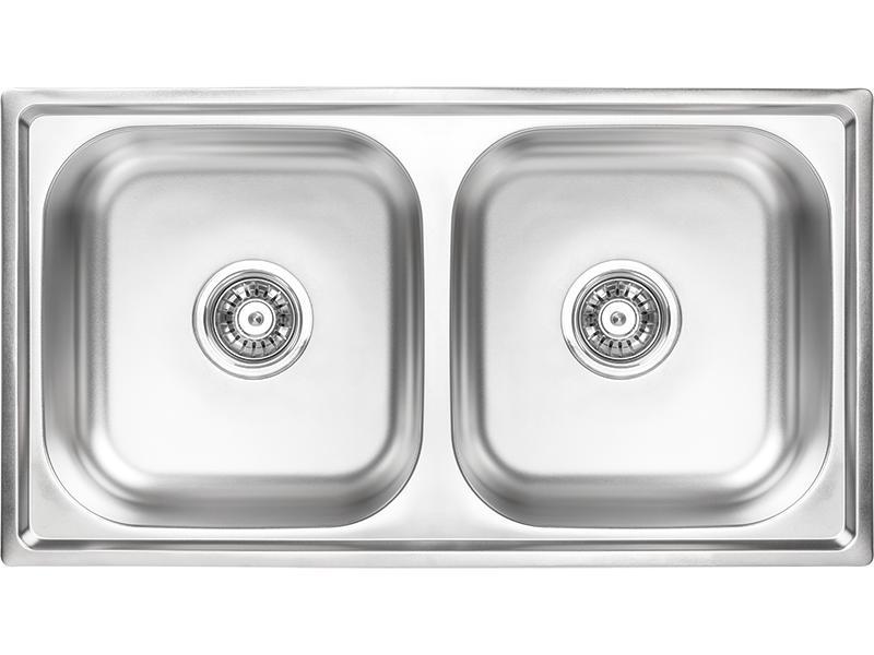 Kuchinox Eingelassene 2-Kammer-Stahlspüle 78 x 43 cm sks020