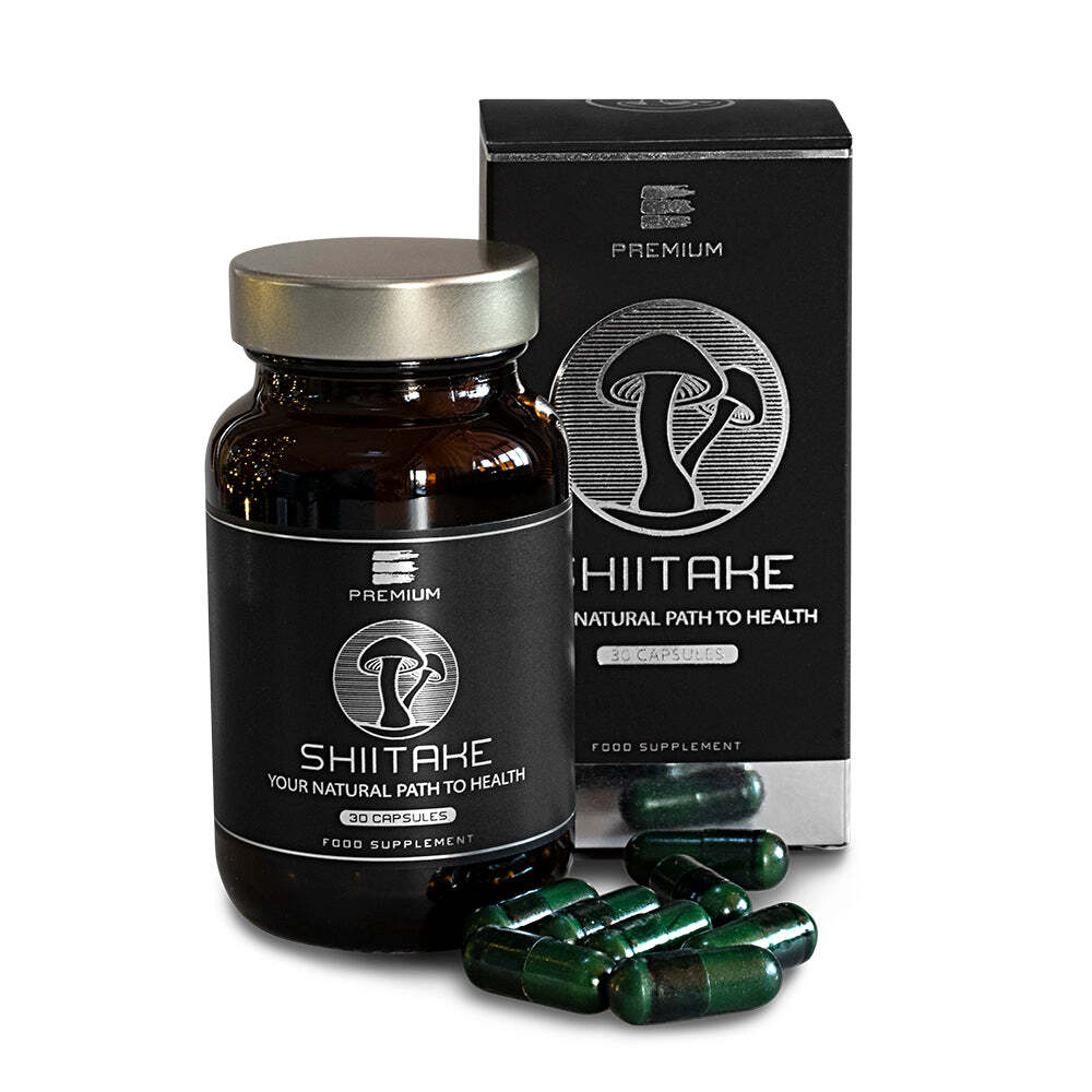 GLOBAL D LTD Premium Shiitake – Mit Shiitake-Pilzen, Antioxidantien & Mikronährstoffen (30 Kapseln)