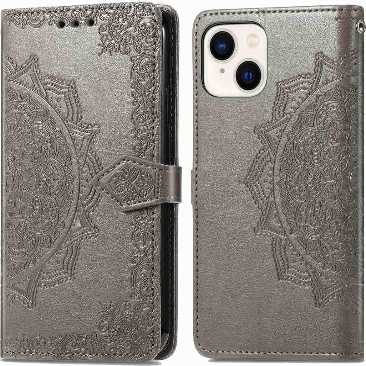 imoshion Mandala Bookcase pre Apple iPhone 15 - Sivá