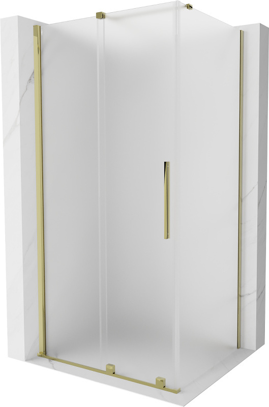 Mexen Velar Duschkabine verschiebbar 110 x 85 cm, Eisglas, Gold - 871-110-085-31-50