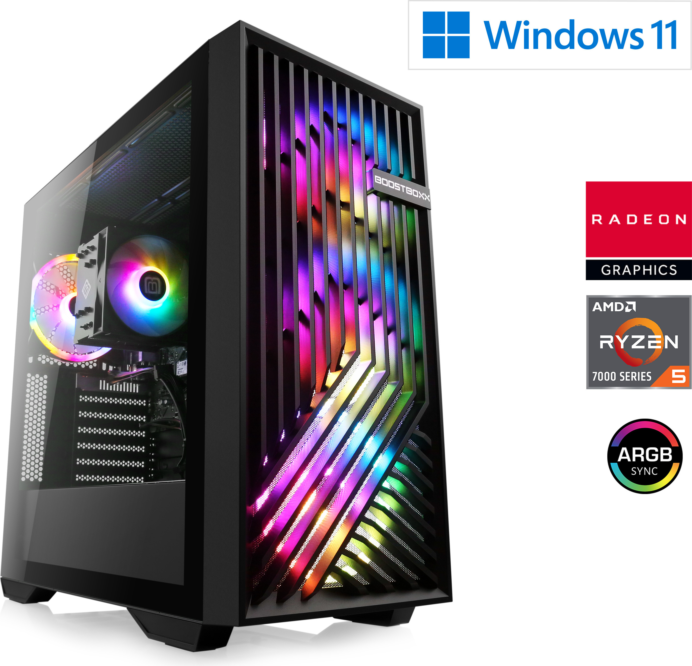 Gaming PC AMD Ryzen 5 7600, 3800 MHz, AMD Radeon Graphics, 16 GB DDR5-RAM, 500 GB M.2 SSD, Windows 11, USB 3.2 | M10930H