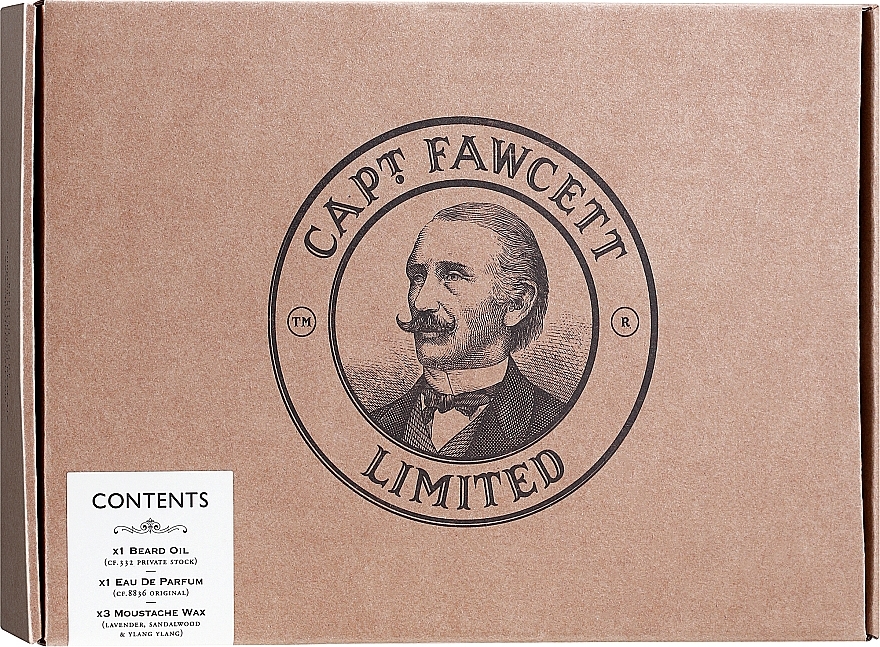 Captain Fawcett Kapitän Fawcett Original Zestaw (Edp 50 ml + Bartöl 50 ml + Wachs 3 x 15 ml)